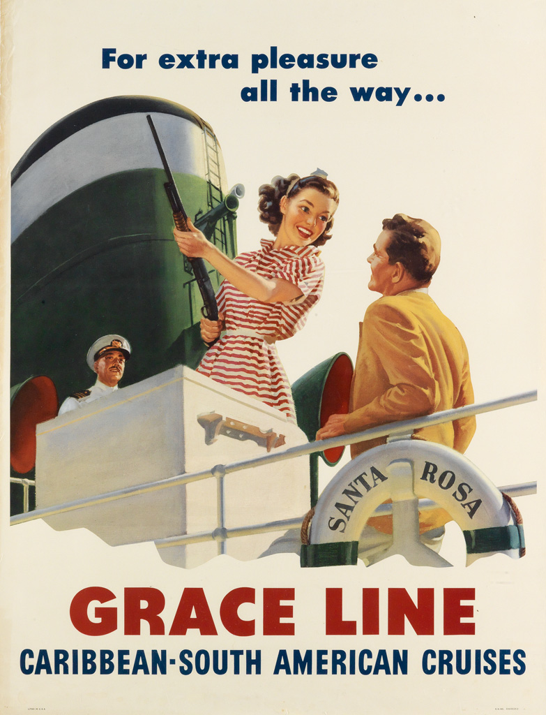 Appraisal: VARIOUS ARTISTS GRACE LINE Group of posters Circa s Each