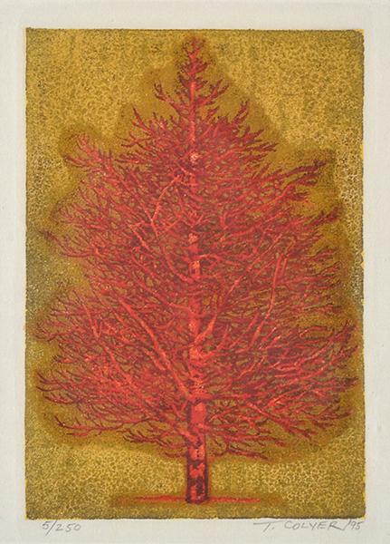 Appraisal: TED COLYER Canadian born Tree woodblock ed x cm No