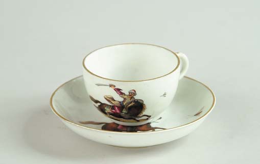 Appraisal: FINE TH C GERMAN HOCHST PORCELAIN CUP AND SAUCER Small