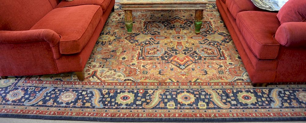 Appraisal: Oriental style carpet machine made ' x ' Oriental style