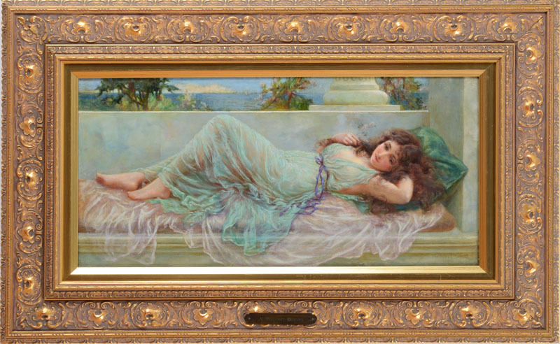 Appraisal: NORMAN PRESCOTT DAVIES - RECLINING NUDE Oil on canvas signed