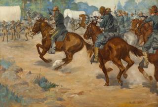 Appraisal: Cavalry Charge by John Marchand John Marchand - oil on