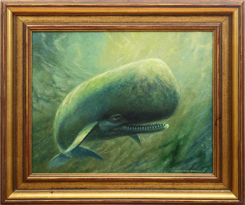 Appraisal: GEORGE LUTHER SCHELLING b WHALE Oil on masonite signed 'George