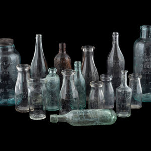 Appraisal: Sixteen Glass Advertising Bottles th Century including New York Mineral