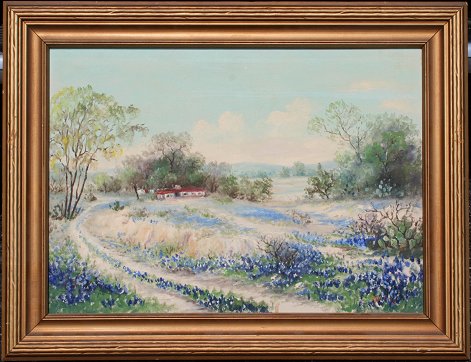 Appraisal: Grace Dermody American th century Texas Bluebonnet Landscape Oil C