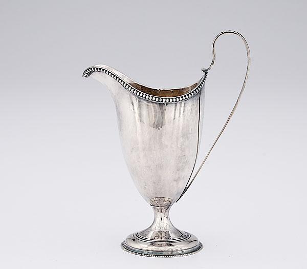 Appraisal: HESTER BATEMAN SILVER CREAM PITCHER English mark of Hester Bateman