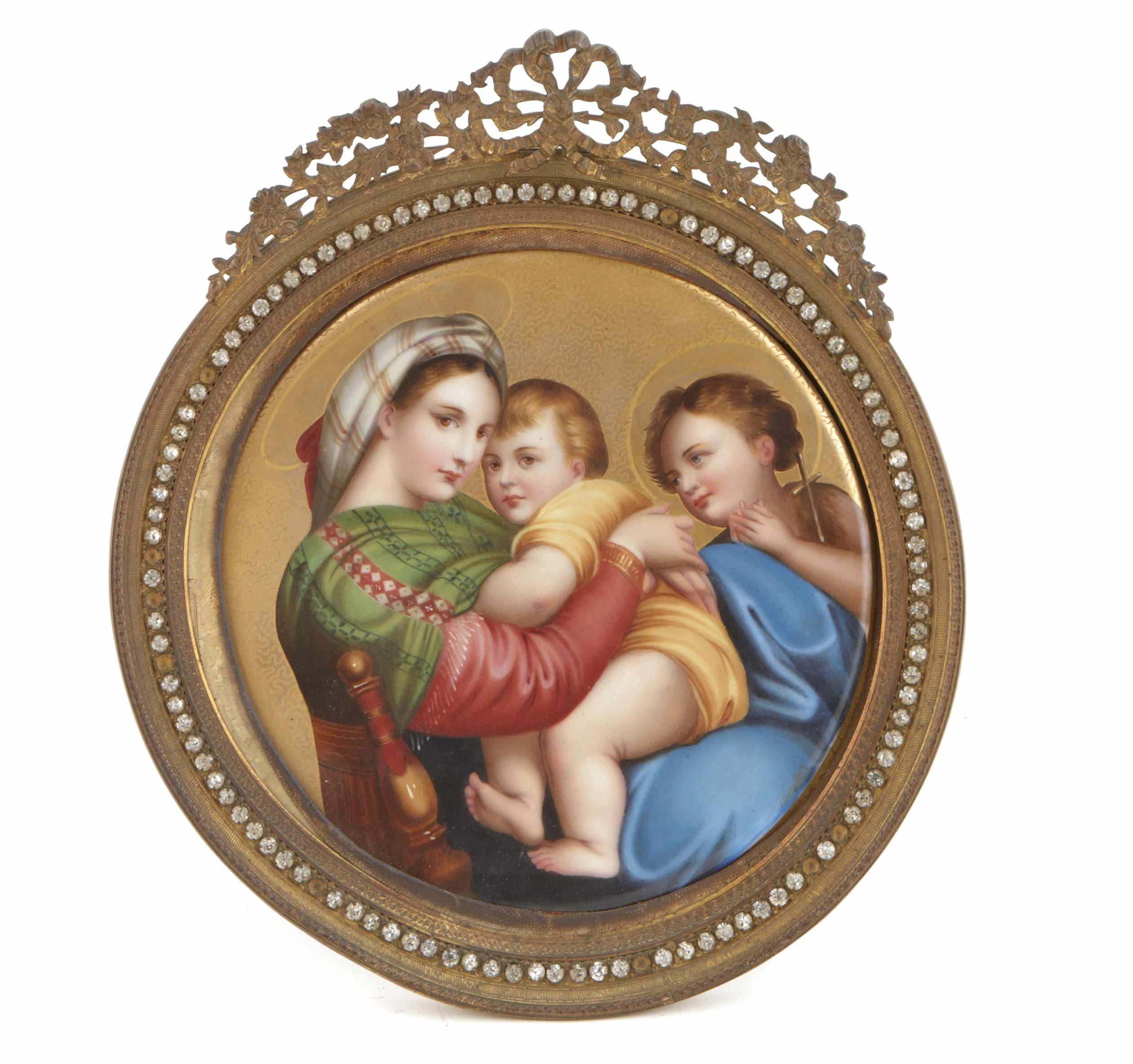 Appraisal: A Berlin style porcelain plaque in gilt bronze frame height