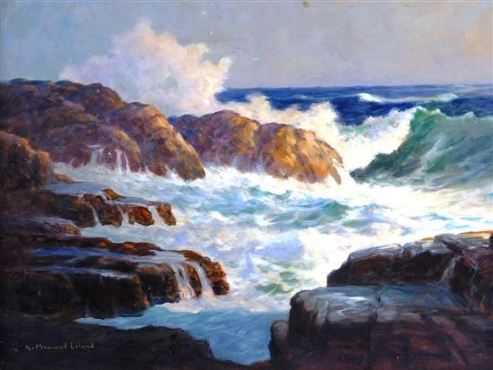 Appraisal: A Maxwell Leland American - oil on canvas seascape with