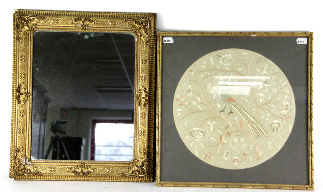 Appraisal: A gilt plaster framed wall mirror cm x cm x