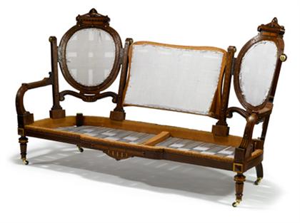 Appraisal: Renaissance Revival inlaid rosewood setteemid-late th century