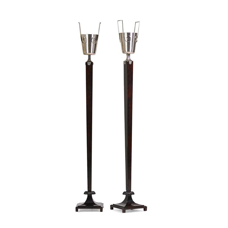 Appraisal: TOMMI PARZINGER Pair of floor lamps Condition Report Re-plated rewired