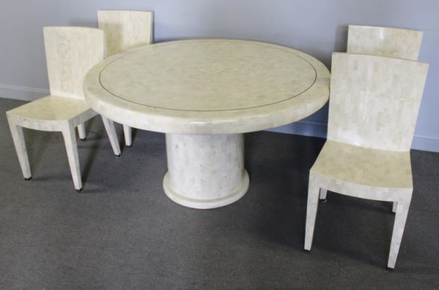 Appraisal: Karl Springer Maitland Smith Dining Set Includes a Maitland Smith