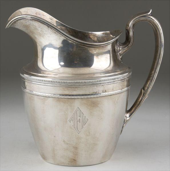 Appraisal: Gorham Edgeworth Sterling Water Pitcher traditional helmet form with applied