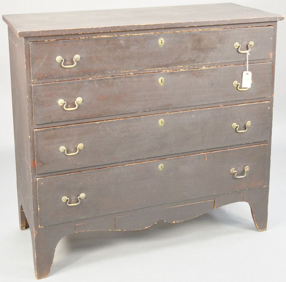 Appraisal: Federal four drawer chest original hardware in old finish circa