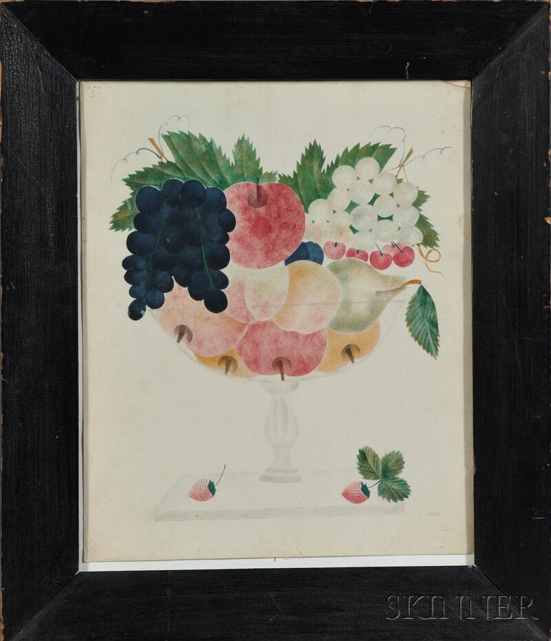 Appraisal: American School th Century Still Life of Fruit in a