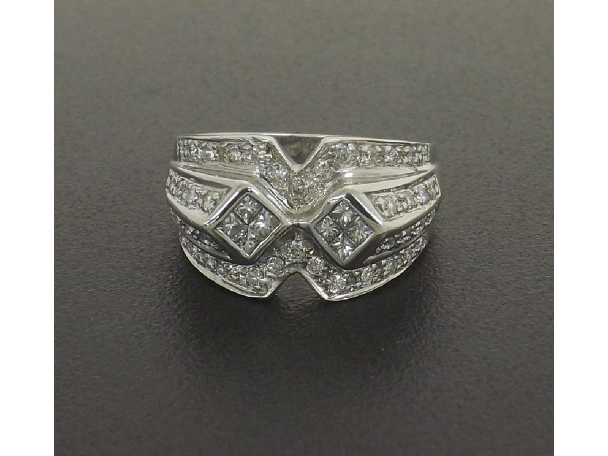 Appraisal: - -a ct white gold multi-cut diamond set dress ring