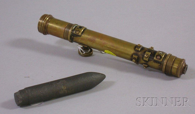 Appraisal: Brass Surveying Level and Peg the level with in tube