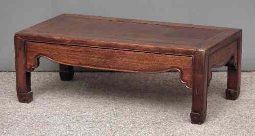 Appraisal: A Chinese rosewood rectangular ''Opium'' table with flush panelled top