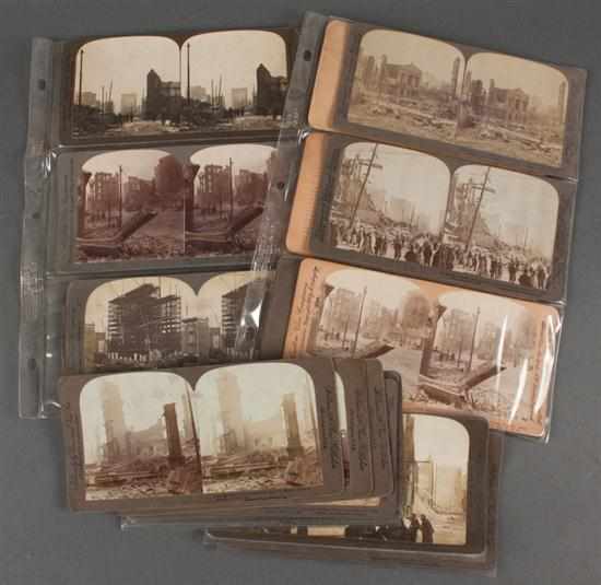 Appraisal: Photographs Group of nineteen stereo cards depicting the Baltimore Fire