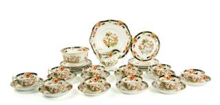 Appraisal: AN ENGLISH PORCELAIN PARTIAL TEA SERVICE FOR TEN AN ENGLISH