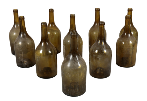 Appraisal: A GROUP OF TWELVE GREEN-GLASS WINE BOTTLES th century each