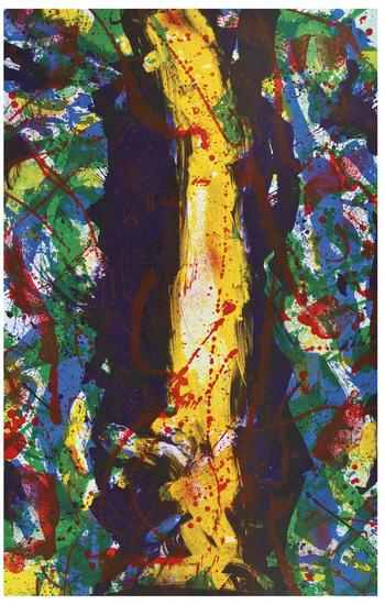 Appraisal: Sam Francis - Untitled yellow down center Lithograph printed in