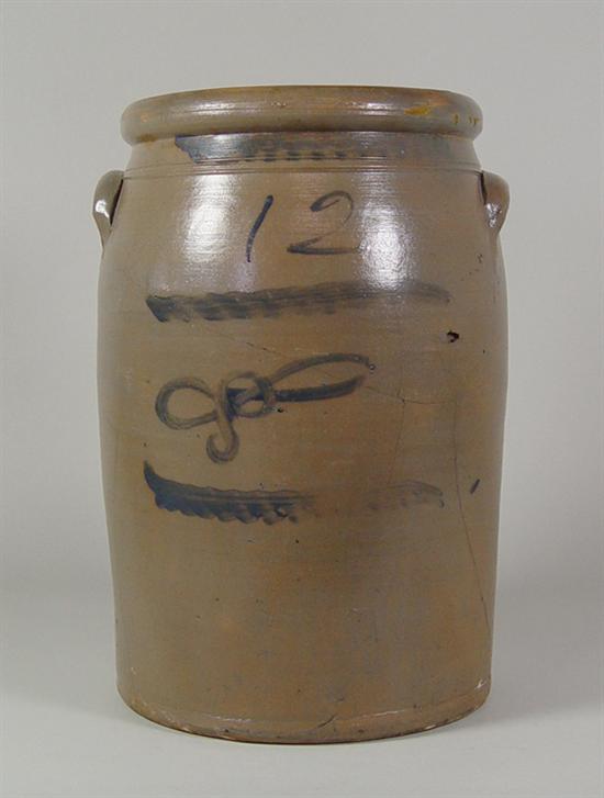 Appraisal: Gallon American Stoneware Crock Mid th Century Ohio or Pennsylvania