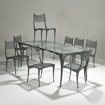 Appraisal: DAN JOHNSON BROWN JORDAN Dining table and eight chairs USA