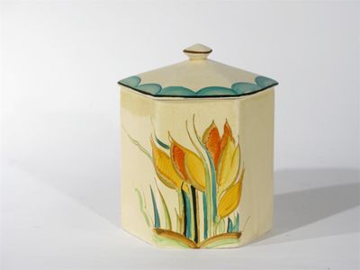 Appraisal: Crocus' a Gray's Pottery box and cover designed by Susie