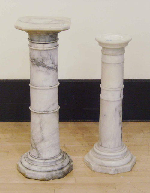 Appraisal: Two marble pedestals h and h