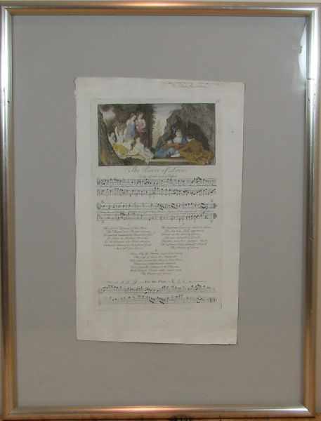 Appraisal: Bickham engraving on sheet music for ''The Lover of Love''