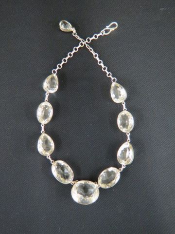 Appraisal: Sterling Silver Quartz Necklace vivid oval pear shape gems totaling