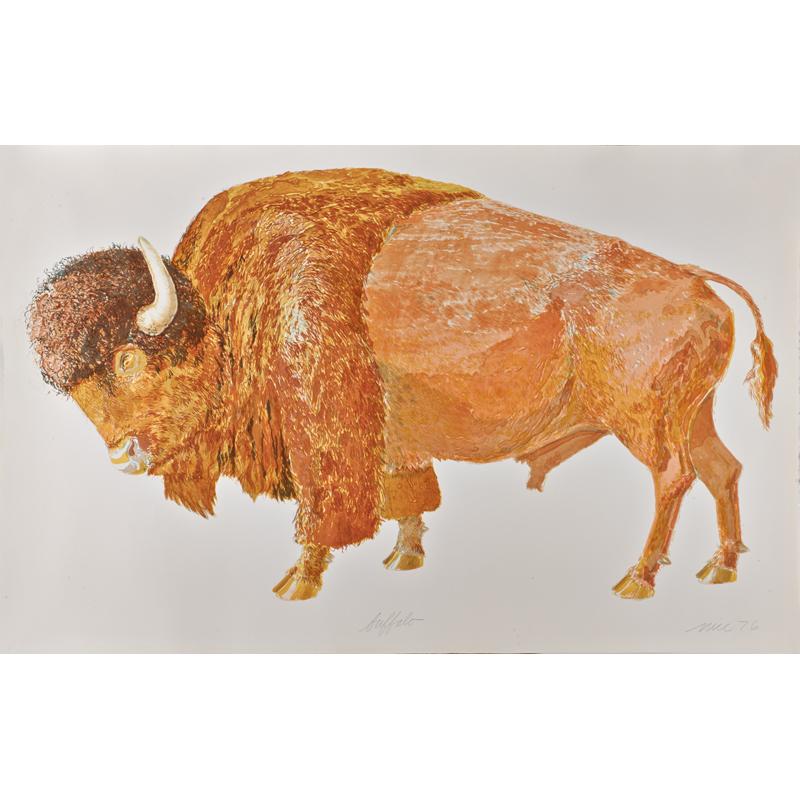 Appraisal: DON NICE American b Lithograph in colors of a buffalo