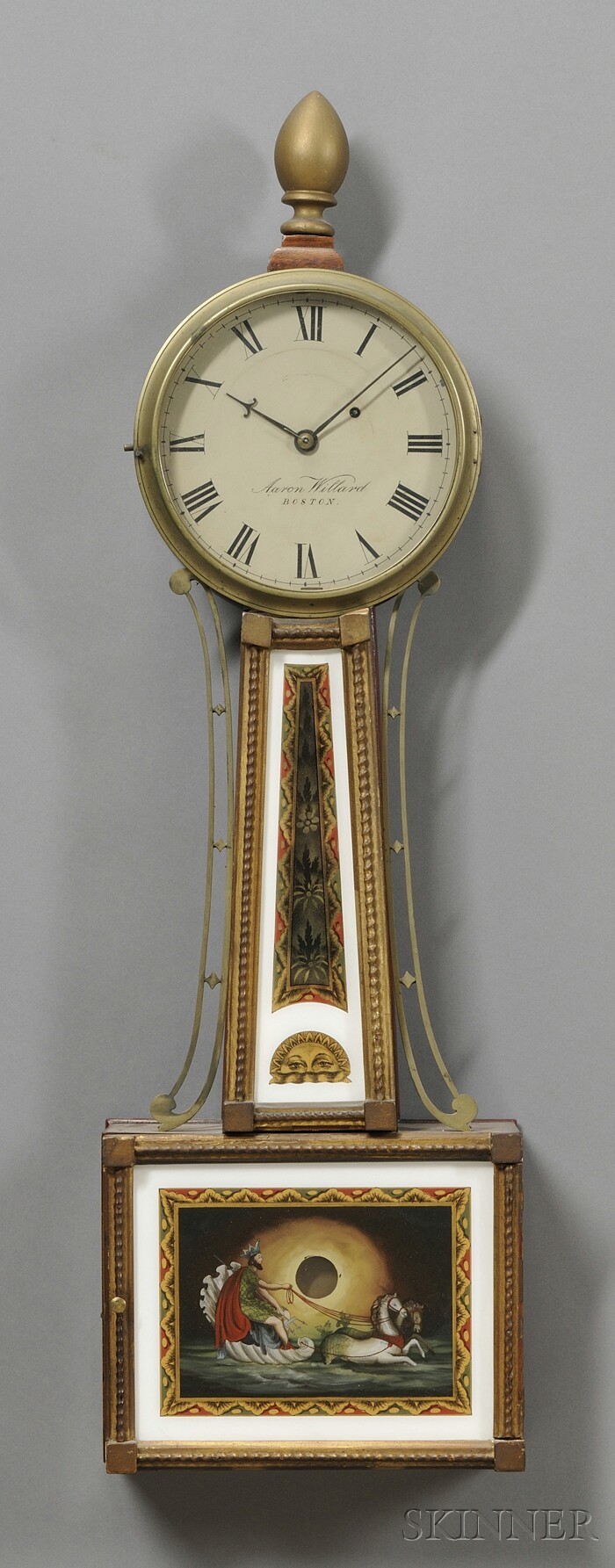 Appraisal: Mahogany and Gilt-gesso Patent Timepiece probably Massachusetts c the tablet