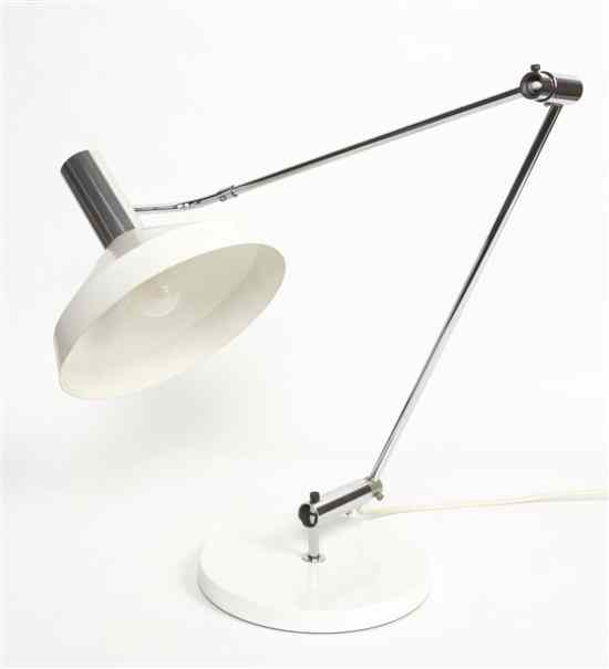 Appraisal: A Swiss Steel Adjustable Table Lamp Rico and Mary Baltensweiler