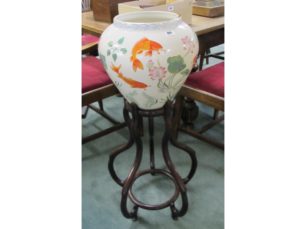 Appraisal: Ceramic jardiniere on stand