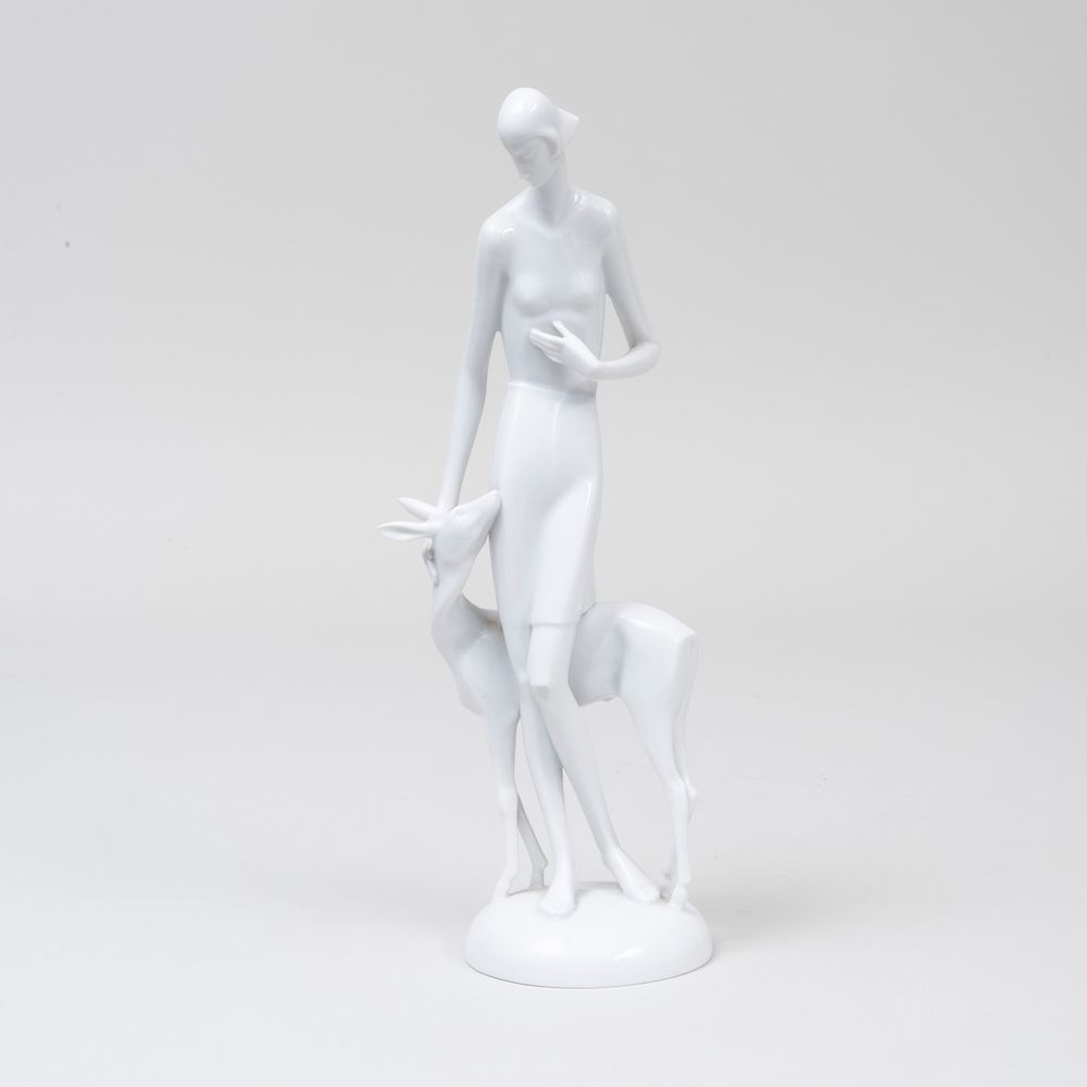 Appraisal: Art Deco Style Rosenthal Porcelain White Glazed Figure of a