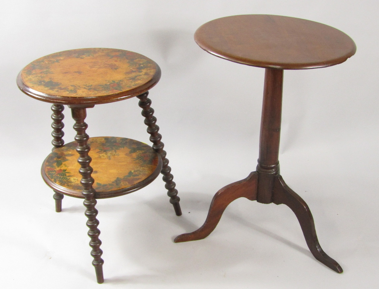 Appraisal: A thC mahogany and pine tripod occasional table cm high