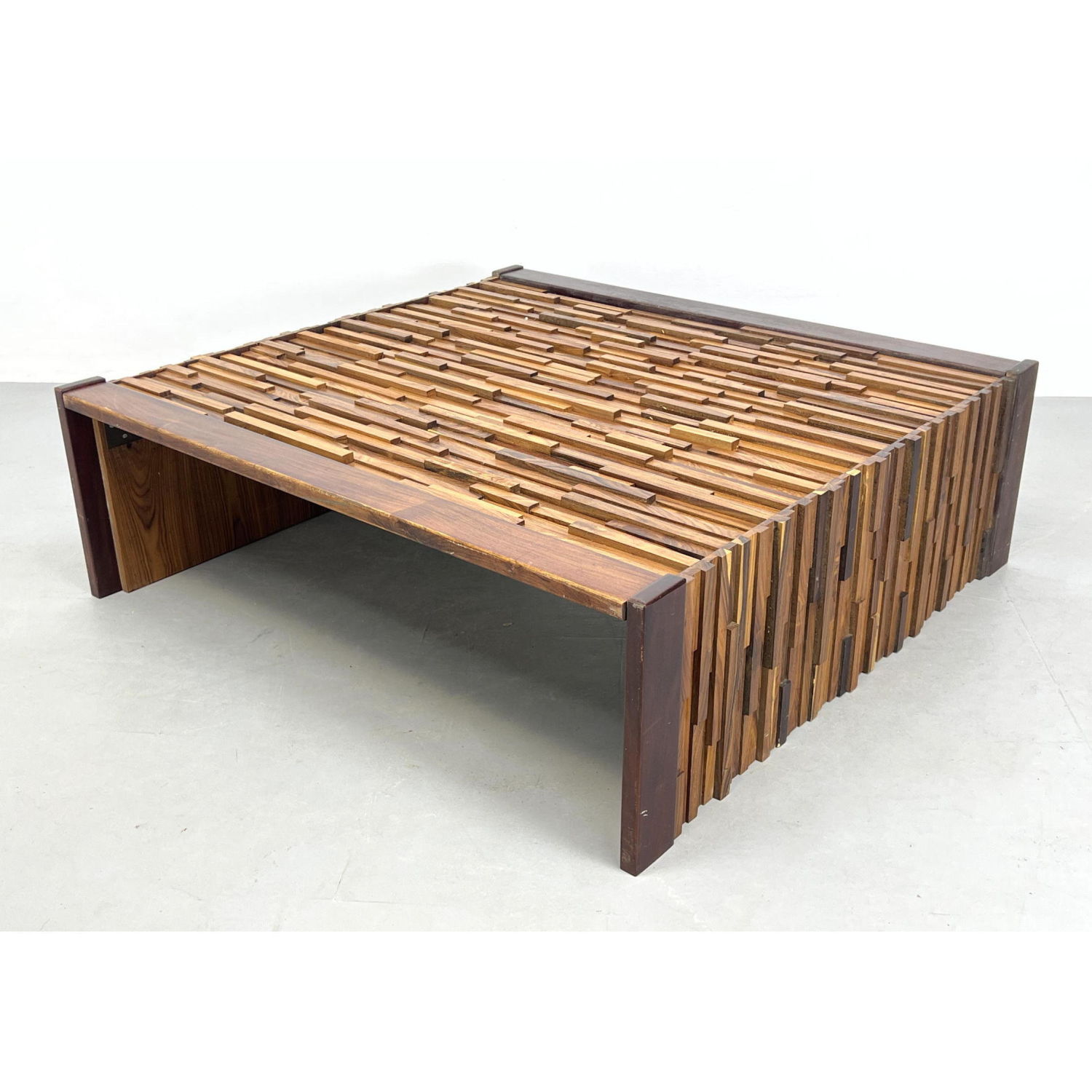 Appraisal: Brazilian PERCIVAL LAFER Sculptural Coffee Table Rosewood frame with mixed