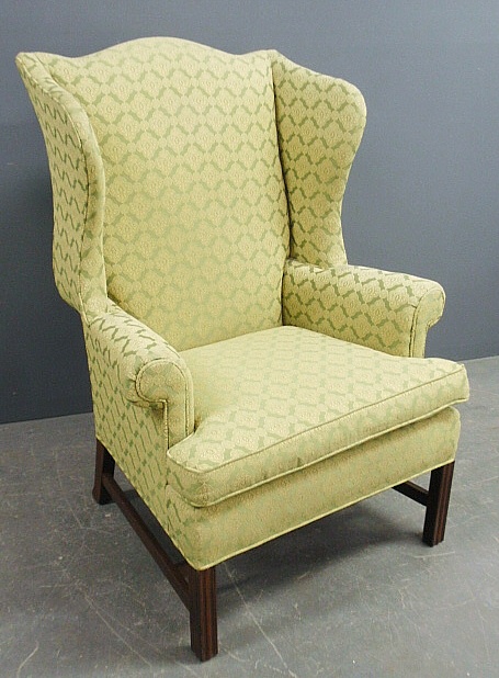 Appraisal: - Chippendale style mahogany wing chair by Kittinger with molded