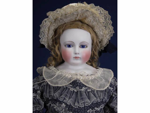 Appraisal: Large French Fashion Lady with Portrait Face France ca pale