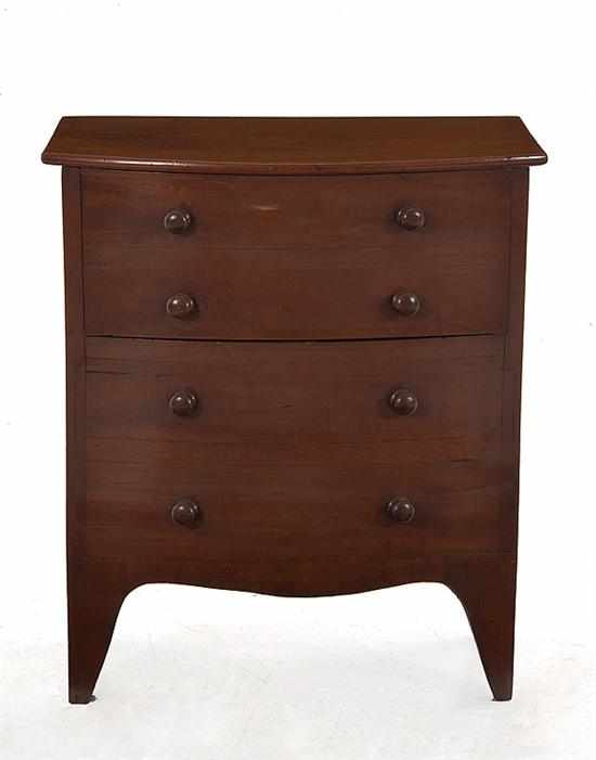 Appraisal: George III mahogany bowfront chest commode circa bowfront hinged top