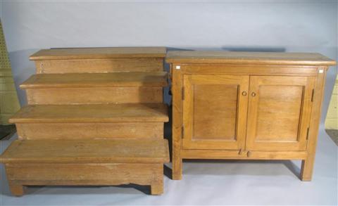 Appraisal: PAIR OF ARCHITECTURAL STEP CABINETS Each step with pair of