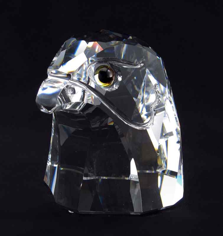 Appraisal: SWAROVSKI CRYSTAL LARGE FALCON HEAD Var Max Schreck designer introduced