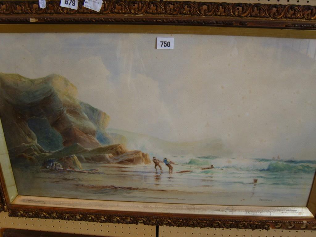 Appraisal: An early th century watercolour of a coastal scene with