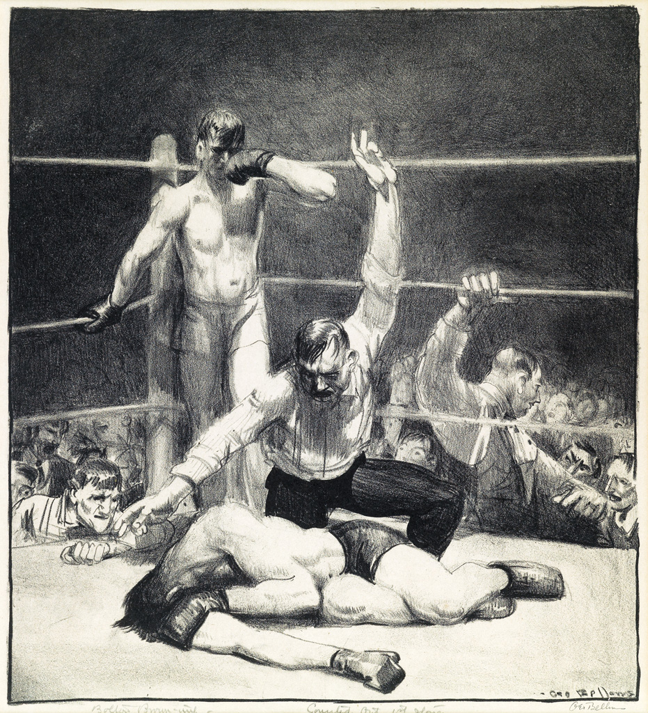 Appraisal: GEORGE BELLOWS Counted Out First Stone Lithograph x mm x