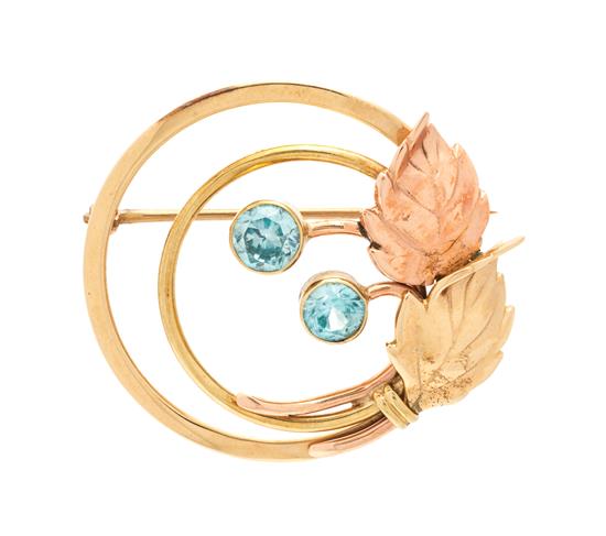 Appraisal: Sale Lot A Retro Rose Gold Yellow Gold and Blue