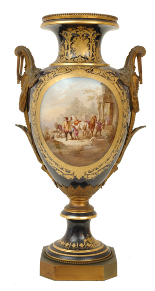 Appraisal: A SUPERB FRENCH SEVRES STYLE PORCELAIN VASE Mid th century