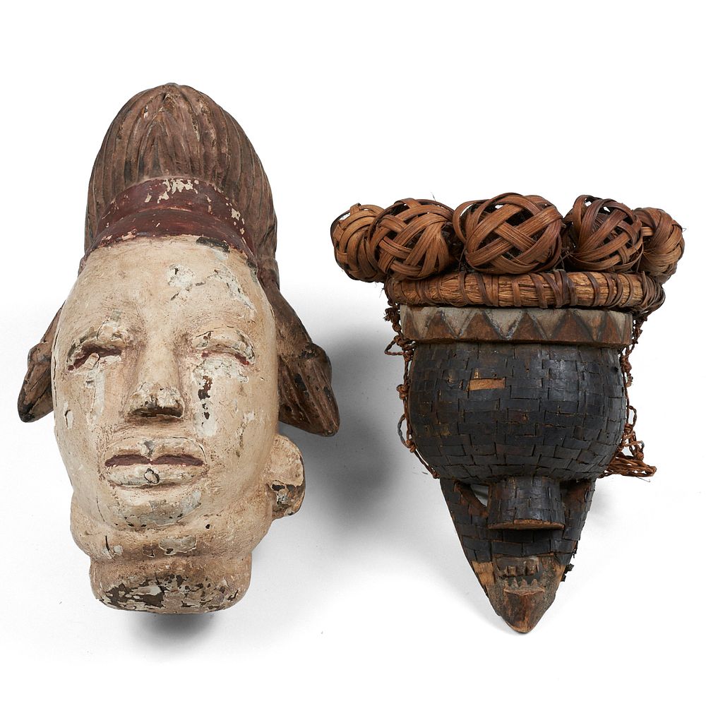 Appraisal: Igbo African Mask Dan Mask Group of two African masks