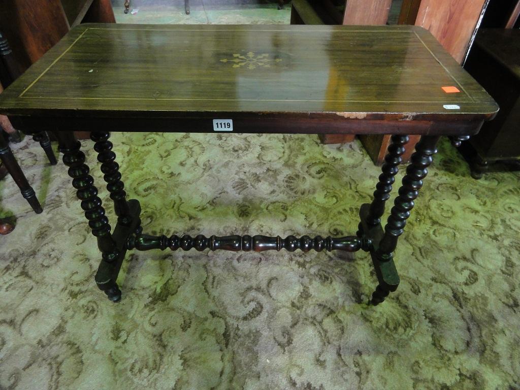 Appraisal: A Victorian walnut occasional centre table of rectangular form with